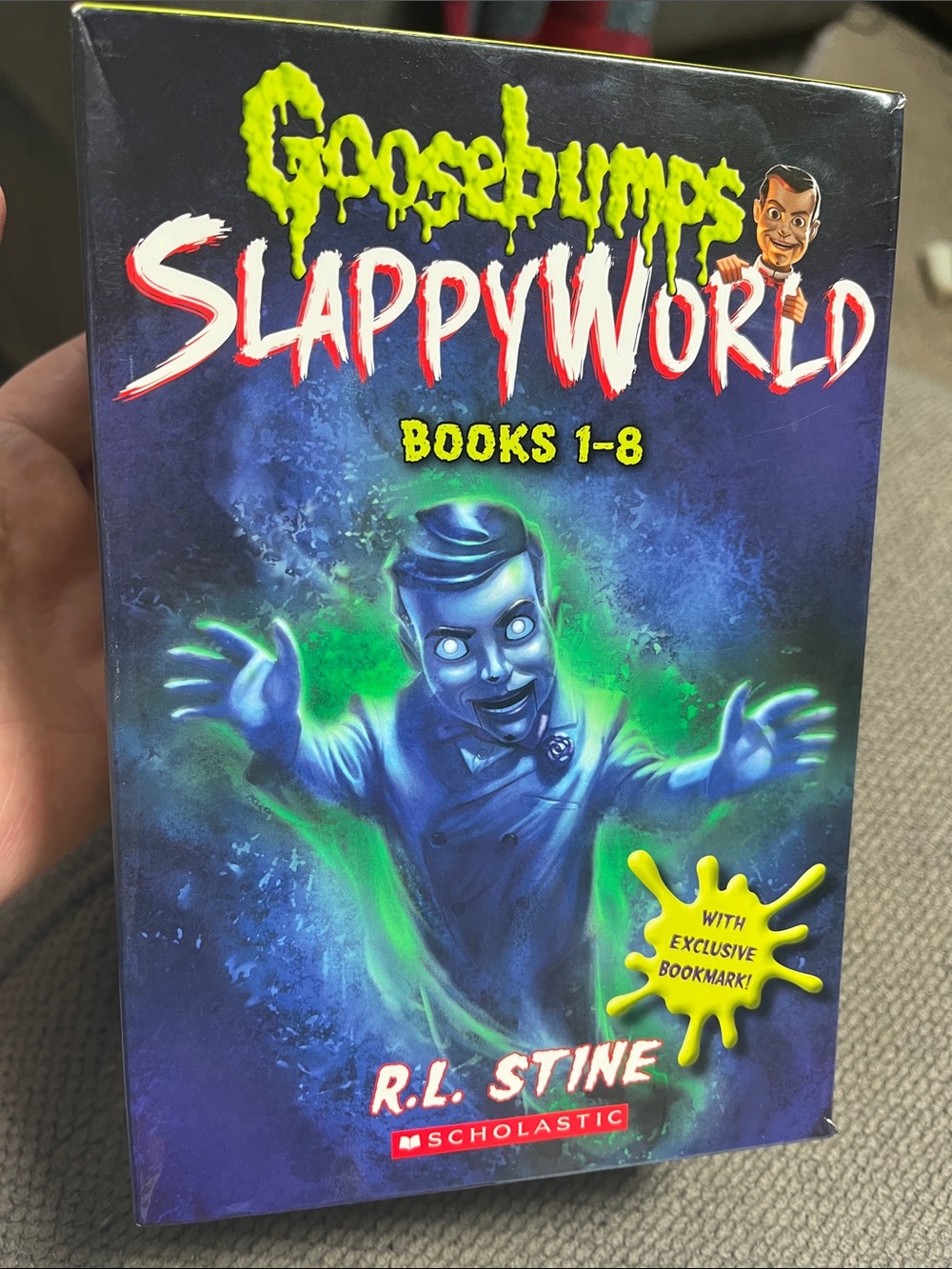 Goosebumps SlappyWorld Books 1-8 Box Set by R.L. Stine - Blue/Green